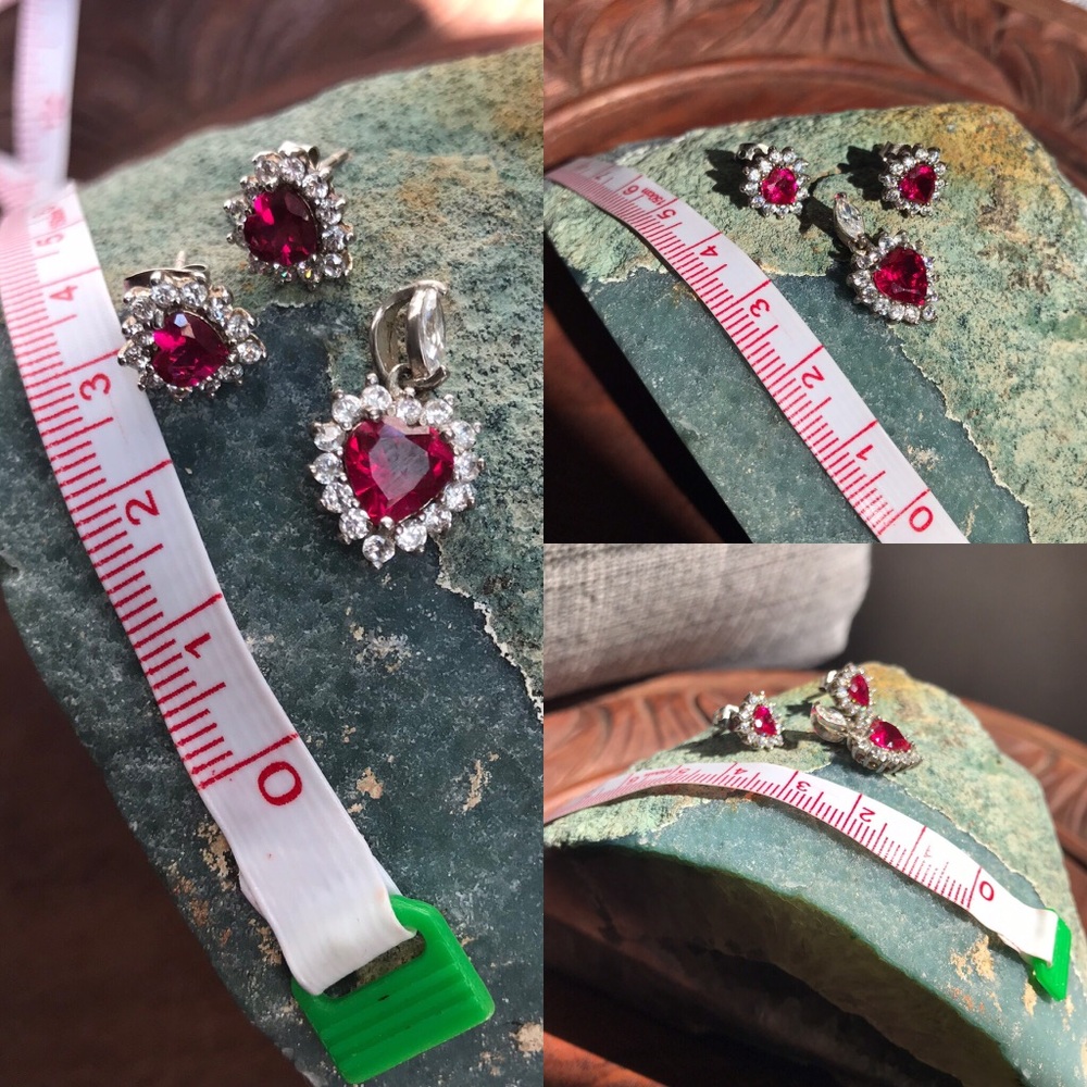 Ruby earrings and necklace set.